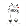 Charming Birthday Gift Set: Silver Heart Earrings, Candles & Chocolates Delight!