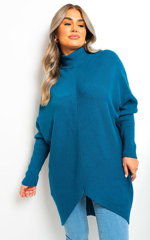 Janiyah Cozy Turtle Neck Longline Knitted Jumper - Chic & Stylish Warmth!