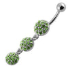 Trendy Triple Ball Dangling Belly Ring with Stylish Banana Bar