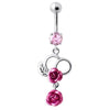 Elegant Silver Jewel Belly Ring: Dazzling Cubic Zirconia Charm