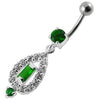 Elegant Royal Jeweled Dangling Belly Ring - Vintage Charm & Quality Design