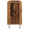 Rustic Charm: 80cm Engineered Wood Bathroom Cabinet in Old Wood Finish