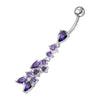 Trendy Multi-Stone Curved Belly Ring – Stylish Surgical Steel Accessory