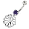 Elegant Jeweled Dangling Belly Ring – 925 Silver & Cubic Zirconia Sparkle