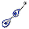 Trendy Pear-Shaped Jeweled Belly Ring - Stylish 14g Surgical Steel!