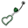 Trendy Jeweled Heart Loop Belly Ring - Stylish Sterling Silver & Steel!