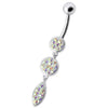 Stunning Jeweled Belly Ring - 14g Surgical Steel & Sterling Silver Charm