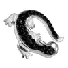 Trendy Jeweled Lizard Reverse Belly Ring - 316L Steel & Sterling Silver Charm