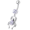 Sparkling Jeweled Spider Belly Ring - Trendy Body Jewelry