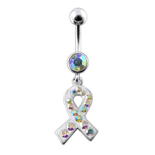 Trendy CROSS Logo Sterling Silver Belly Ring - 14g Surgical Steel Glam!