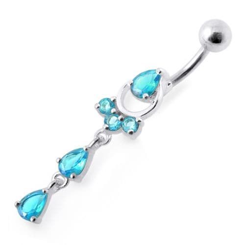 Trendy Pear-Shaped Jeweled Belly Ring – Elevate Your Style Today!