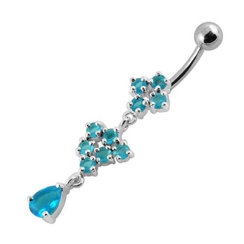 Elegant Sterling Silver Belly Ring with Surgical Steel Curved Bar - 14g