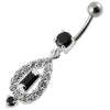 Elegant Royal Jeweled Dangling Belly Ring - Vintage Charm & Quality Design