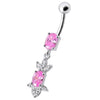 Trendy Jeweled 316L Surgical Steel Belly Ring - Dazzle Your Style!