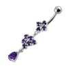 Elegant Sterling Silver Belly Ring with Surgical Steel Curved Bar - 14g