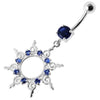 Trendy Silver Star Jeweled Belly Ring - Sparkle with Every Move!