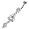 Trendy Triangled Jewel Belly Ring - Stylish 316L Surgical Steel Accessory