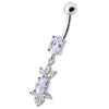 Trendy Jeweled 316L Surgical Steel Belly Ring - Dazzle Your Style!