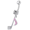 Trendy Jeweled Silver Navel Belly Ring – Stylish Body Jewelry for You!