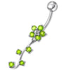 Elegant Silver Flower Belly Ring - Sterling Chic & Trendy Body Jewelry