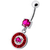 Trendy Jeweled Belly Ring: Multi-Stone Dangle with Surgical Steel Elegance