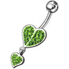 Trendy Silver Heart Belly Ring: Dazzling Dangling Design for Stylish Shoppers