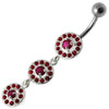 Elegant Vintage Style Dangling Belly Ring - 316L Steel & Sterling Silver