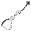 Trendy Heart Charm Surgical Steel Belly Ring - Dazzle & Shine!