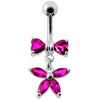 Elegant Jeweled Butterfly Belly Ring - Surgical Steel & Sterling Silver Charm