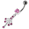 Chic Sterling Silver Jeweled Belly Ring - Elevate Your Body Jewelry Game!