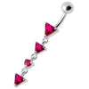 Trendy Jeweled Dangling Curved Belly Ring - Sparkle in Style!