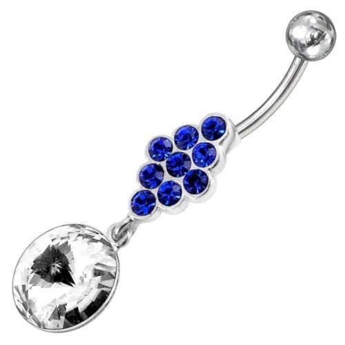 Trendy 316L Surgical Steel Belly Ring with Elegant Zirconia Charm