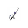 Radiant Angel Silver Belly Ring with Jeweled Fancy Design - Trendy & Stylish!