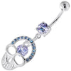 Enchanted Jeweled Skull Belly Ring: 925 Silver & Sparkling Zirconia