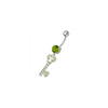 Sparkling Jeweled Heart Key Belly Ring - Trendy 14g Surgical Steel