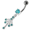 Chic Sterling Silver Jeweled Belly Ring - Elevate Your Body Jewelry Game!