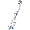 Chic Skeleton Jeweled Belly Ring - Trendy 14g Surgical Steel Body Jewelry