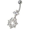 Trendy Sterling Silver Banana Belly Ring - Stylish 316L Surgical Steel