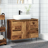 Rustic Charm: 80cm Engineered Wood Bathroom Cabinet in Old Wood Finish