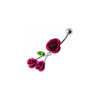 Elegant Jeweled Roses Belly Ring - Trendy 316L Surgical Steel & Sterling Silver