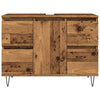 Rustic Charm: 80cm Engineered Wood Bathroom Cabinet in Old Wood Finish