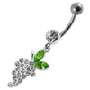 Elegant Jeweled Belly Ring – Fancy Grapes Design in Sterling Silver!