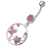 Trendy Jeweled Silver Curved Bar Belly Ring – Elevate Your Style!