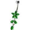 Elegant Sterling Silver Flower Belly Ring - Trendy 14g Surgical Steel Body Jewelry