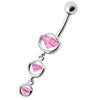 Trendy Studded Dangling Belly Ring - Stylish 14g Sterling Silver Charm!