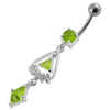 Trendy Triangled Jewel Belly Ring - Stylish 316L Surgical Steel Accessory