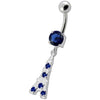 Chic Sterling Silver Eiffel Tower Belly Ring - Trendy & Eye-Catching!