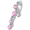 Stunning Jeweled 8-Star Belly Ring - Surgical Steel & Sterling Silver Elegance