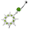 Trendy Silver Star Jeweled Belly Ring - Sparkle with Every Move!