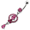 Elegant Jeweled Navel Belly Ring - 925 Silver & Cubic Zirconia Charm